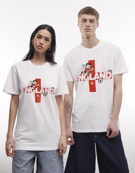PRNT England football mascot graphic relaxed fit t-shirt in white