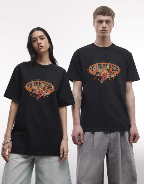 PRNT Fifa world cup canada mascot relaxed fit t-shirt in black
