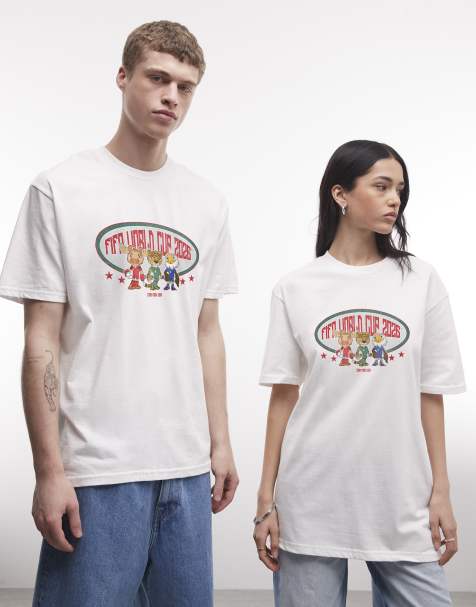 PRNT Fifa world cup mascot group relaxed fit t-shirt in white - view 1