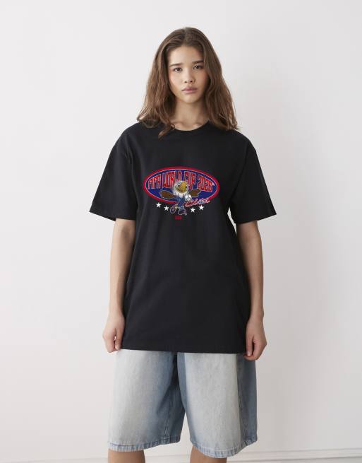PRNT Fifa world cup mascot usa relaxed fit t-shirt in black, 2 of 4