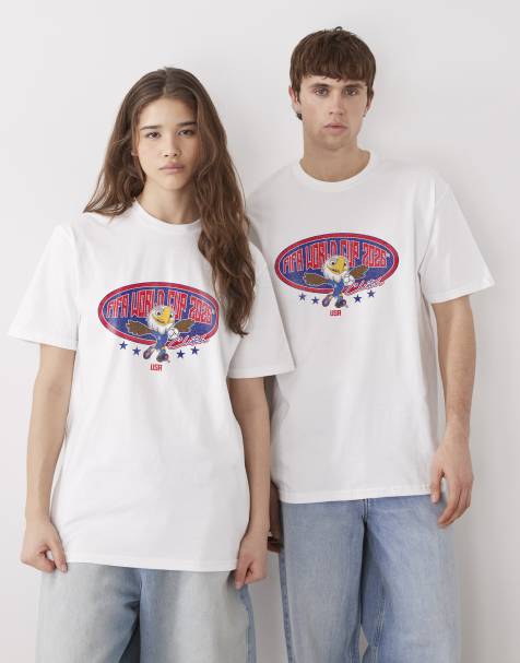 PRNT Fifa world cup usa mascot relaxed fit t-shirt in white - view 1