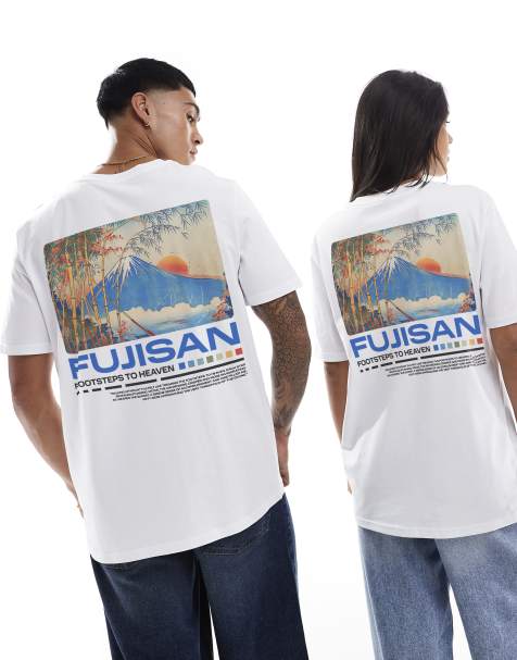 PRNT fujisan t-shirt in white   - view 1