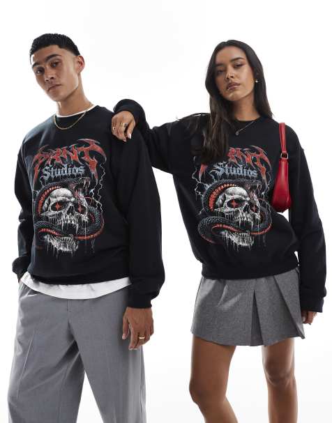 PRNT Halloween snake skull relaxed t-shirt in black - view 1