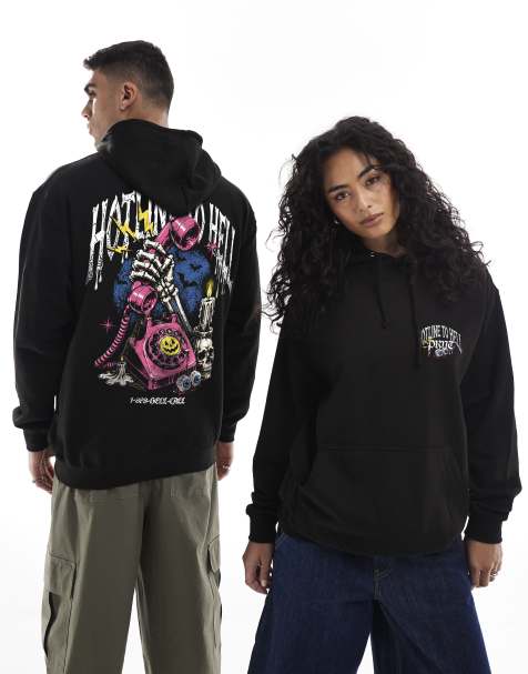PRNT Hotline relaxed hoody in black - view 1
