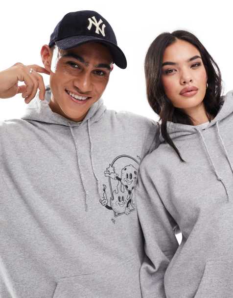 PRNT Know your signs grey front print and back print hood in sports grey - view 1