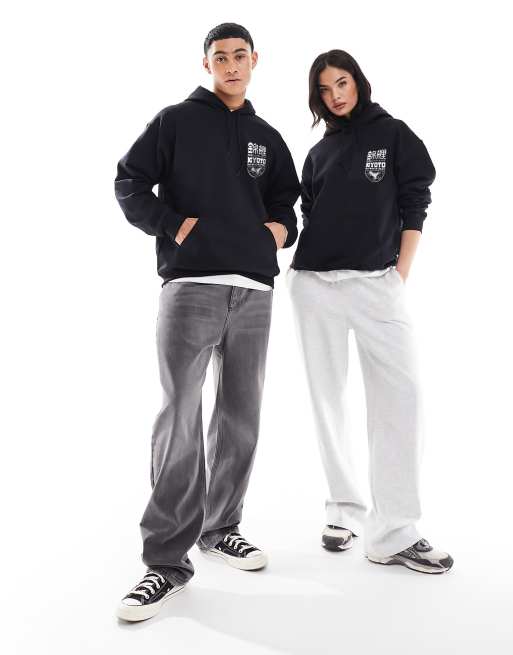PRNT Kyoto koi club front and back print hood in black , 4 of 4