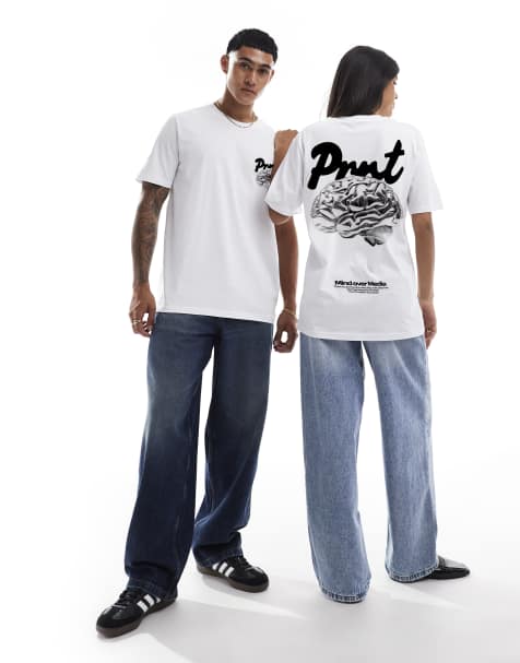 PRNT Mind over media t-shirt in white - view 1