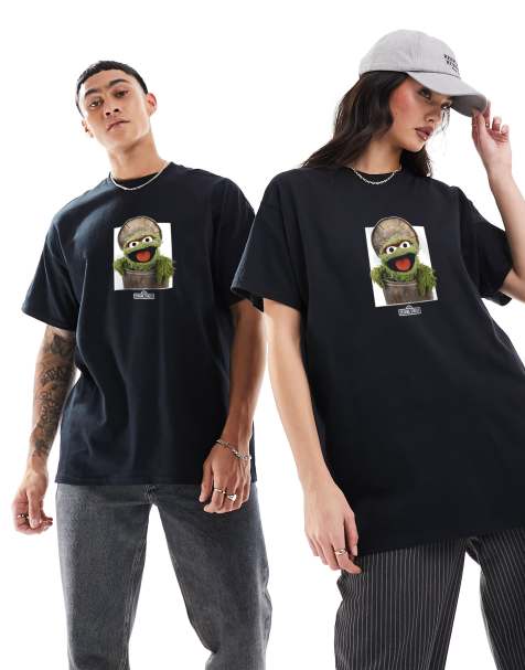 PRNT Oscar the grouch photo t-shirt in black - view 1