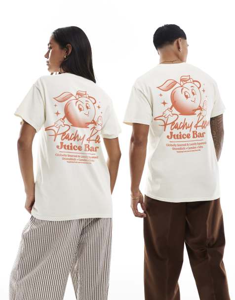 PRNT peachy keen t-shirt in ecru overdye   