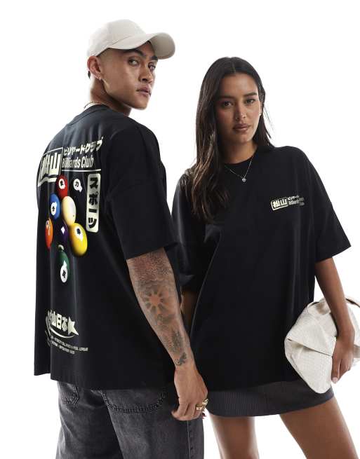 PRNT Prnt billiards club oversized t-shirt in black in black