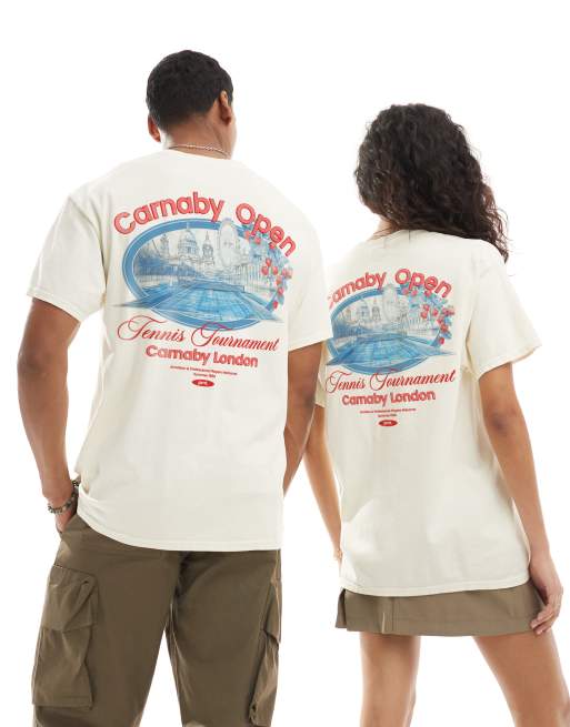 PRNT Prnt carnaby open t-shirt in ecru overdye in ecru overdye
