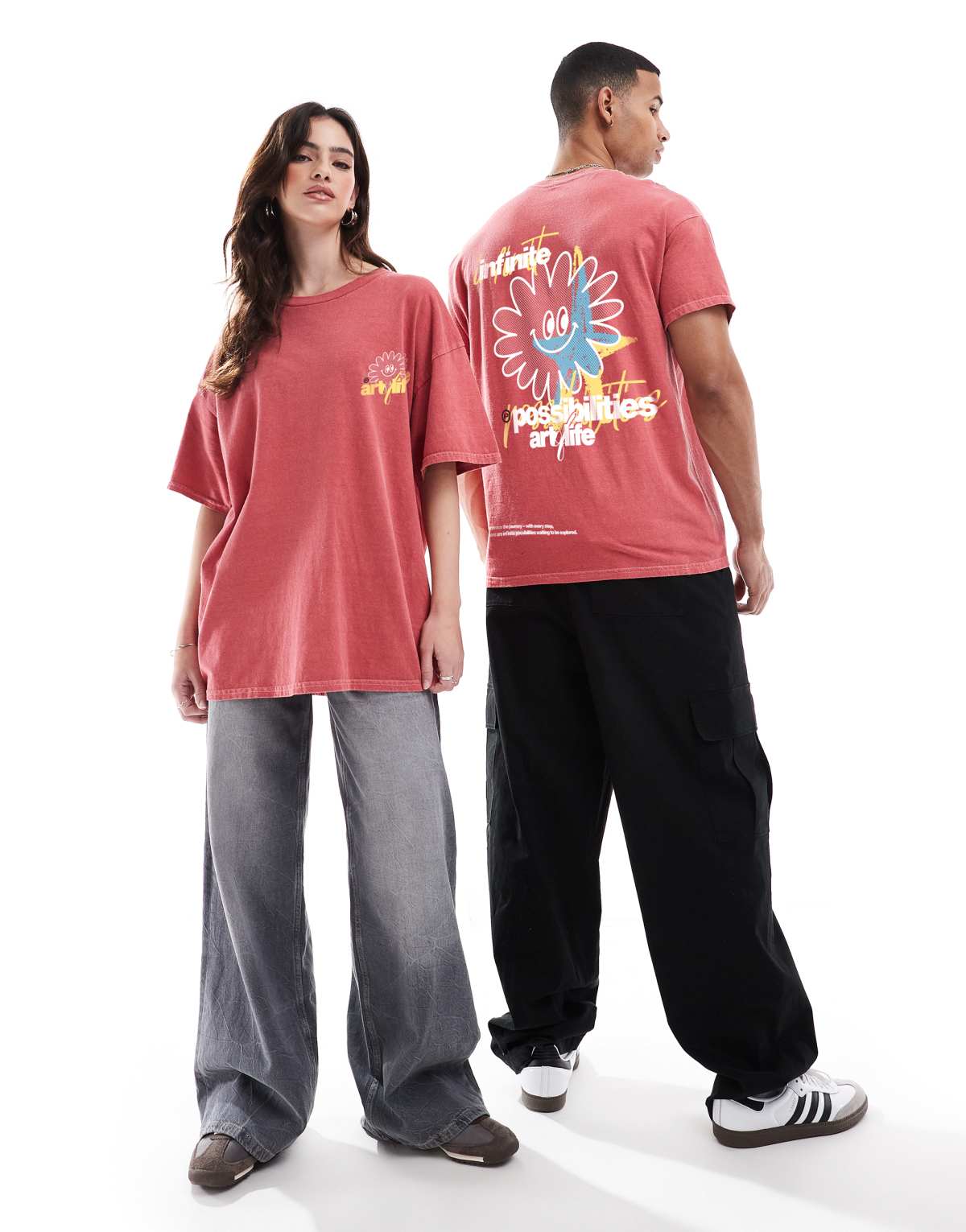 PRNT Prnt infinite possibilities red t-shirt in red overdye in red overdye
