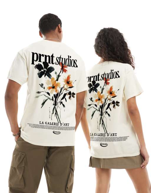 PRNT Prnt la galerie t-shirt in ecru overdye in ecru overdye