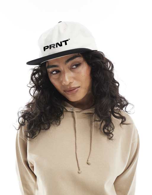 PRNT Prnt logo cap in black/natural 