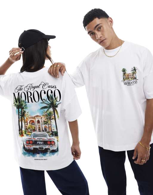 PRNT Prnt morocco oversized t-shirt in white in white