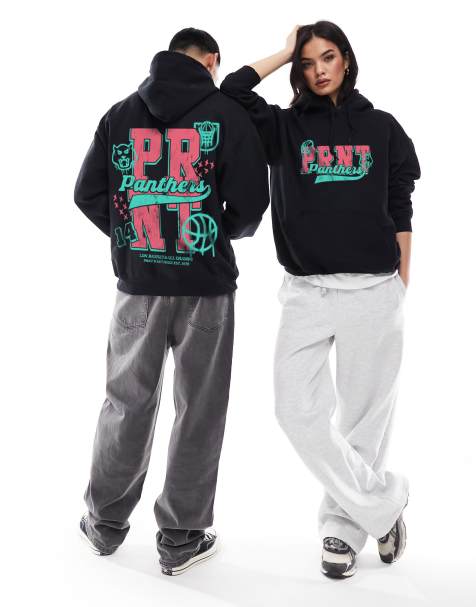 PRNT Prnt panthers front and back print classic hoodie in black - view 1