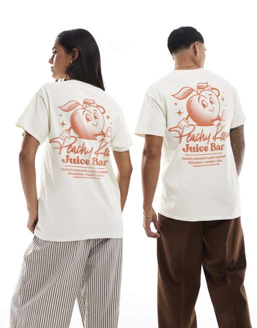 PRNT Prnt peachy keen t-shirt in ecru overdye in ecru overdye