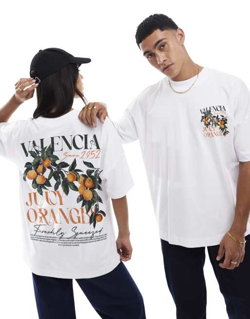 PRNT Prnt valencia oranges oversized t-shirt in white in white