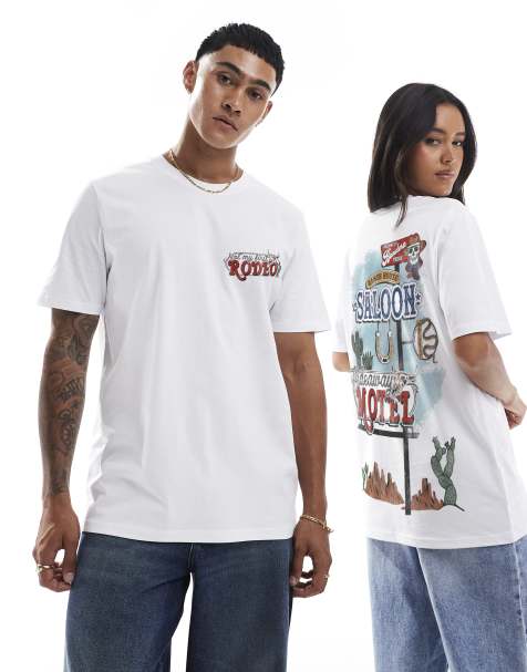 PRNT rodeo motel t-shirt in white   - view 1