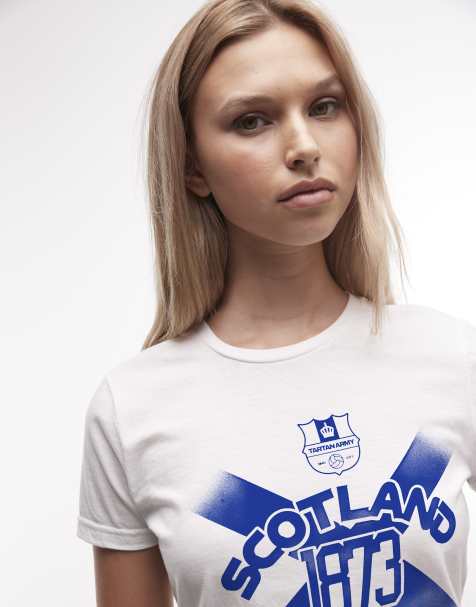 PRNT Scotland football cropped t-shirt in white - view 1