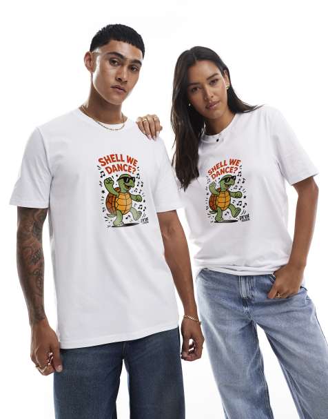 PRNT Shell we dance t-shirt in white - view 1