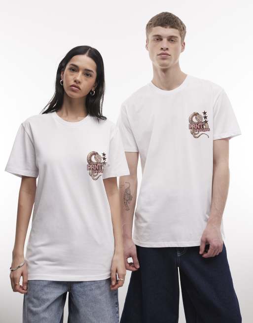 PRNT Shingawa relaxed t-shirt in white, 3 of 4