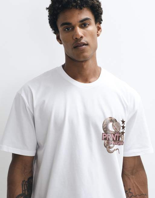 PRNT Shingawa relaxed t-shirt in white, 4 of 4