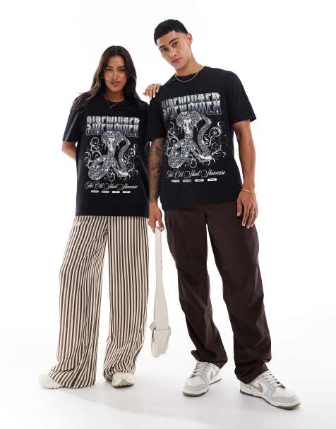 PRNT Sidewinder showcase front print relaxed t-shirt in black 