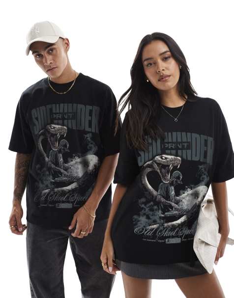 PRNT Sidewinder x prnt front print oversized t-shirt in black 