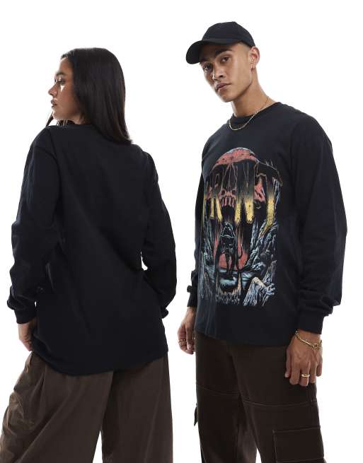 PRNT Skull cave relaxed t-shirt in black, 4 of 4