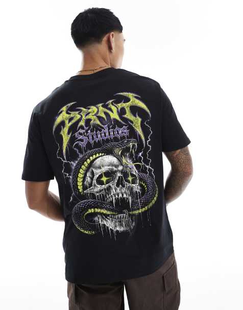 PRNT Snake skull relaxed t-shirt in black - view 1