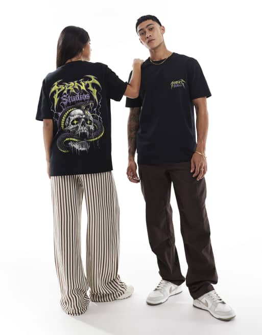 PRNT Snake skull relaxed t-shirt in black, 2 of 4