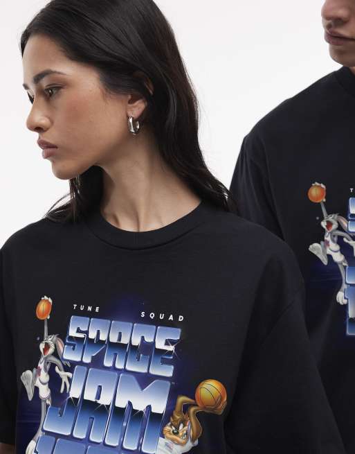 PRNT Space jam 1996 relaxed t-shirt in black, 3 of 4