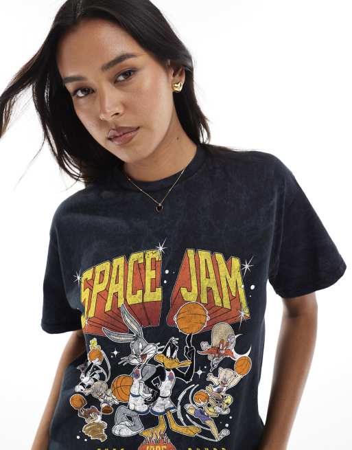 PRNT Space jam 1996 tune squad relaxed t-shirt in snow wash, 3 of 4