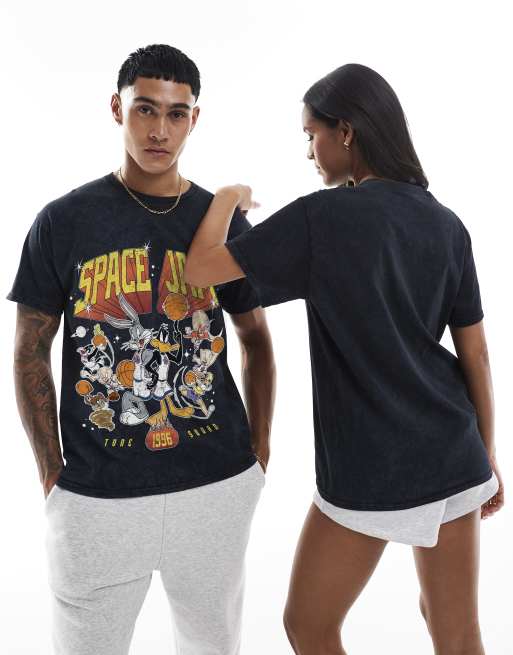 PRNT Space jam 1996 tune squad relaxed t-shirt in snow wash, 4 of 4
