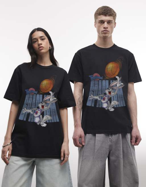 PRNT Space jam bugs bunny relaxed t-shirt in black, 2 of 4