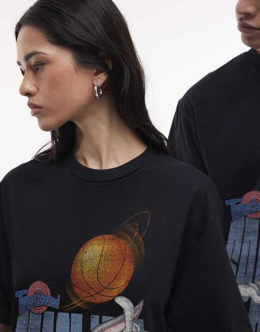 PRNT Space jam bugs bunny relaxed t-shirt in black, 3 of 4