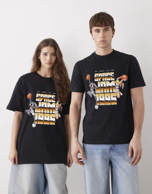 PRNT Space jam gold relaxed t-shirt in black, 2 of 4