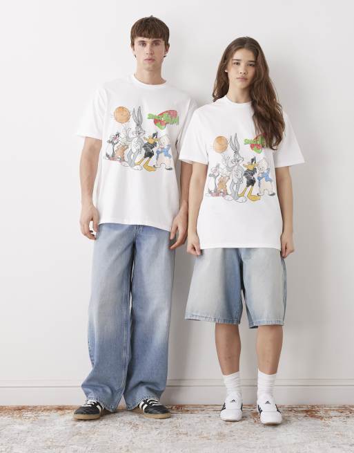 PRNT Space jam group relaxed t-shirt in white, 2 of 4