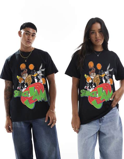 PRNT Space jam group t-shirt in white in black - view 1