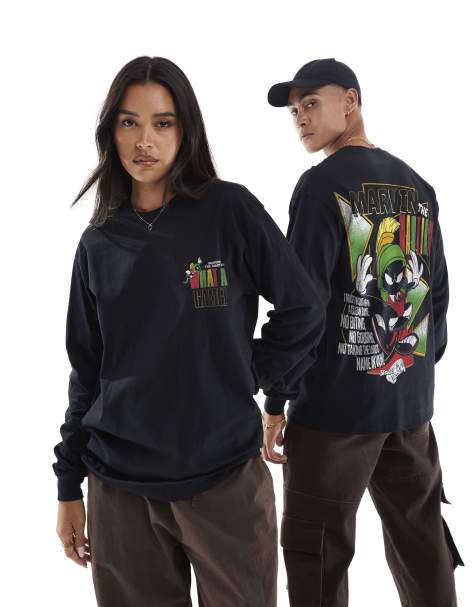 PRNT Space jam marvin relaxed long sleeve t-shirt in black - view 1