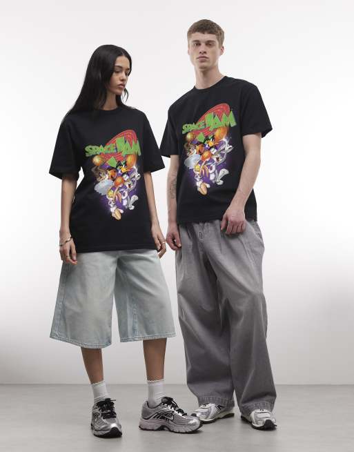 PRNT Space jam space relaxed t-shirt in black, 2 of 4