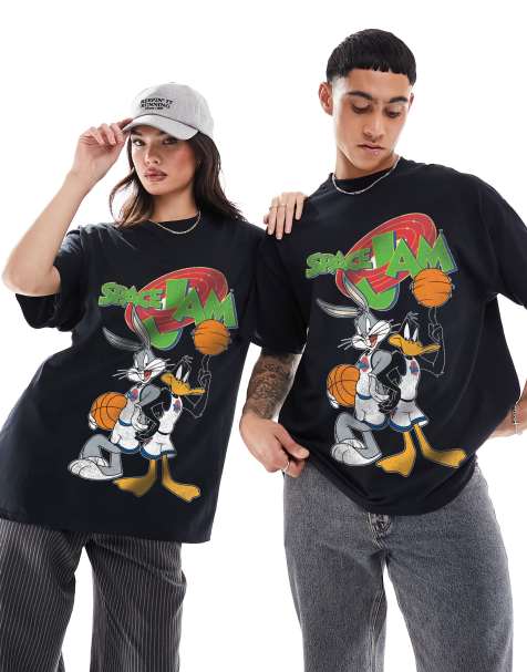 PRNT Space jam t-shirt in white in black - view 1