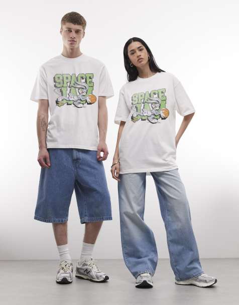 PRNT Space jam varsity relaxed t-shirt in white - view 1