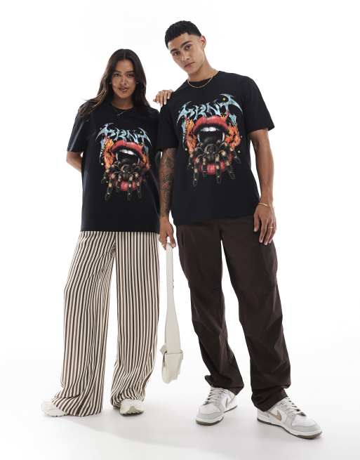 PRNT Spider mouth relaxed t-shirt in black, 2 of 4