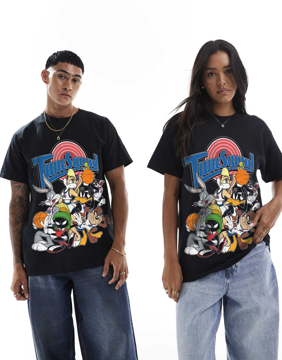 PRNT Tune squad t-shirt in white in black
