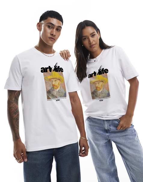 PRNT Van gogh self portrait t-shirt in white - view 1