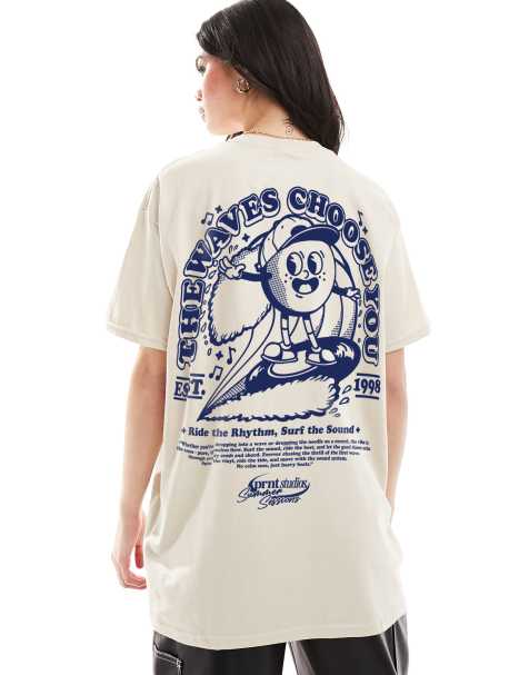 PRNT Wave chooses you t-shirt in sand - view 1