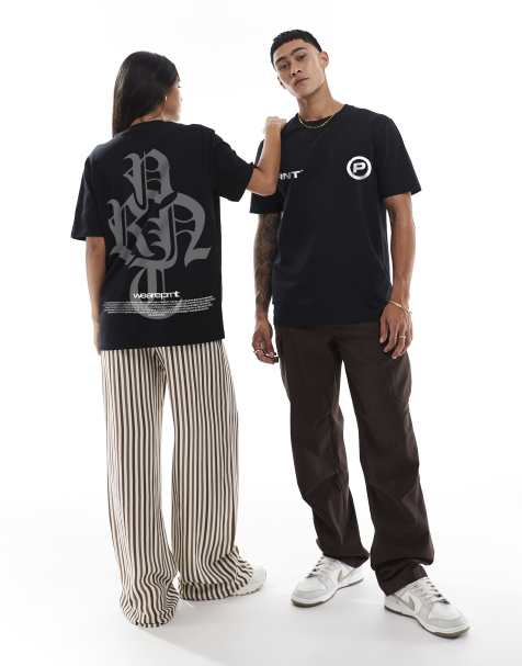 PRNT We are prnt front print and back print relaxed t-shirt in black - view 1