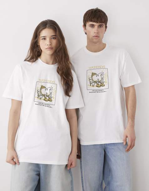 PRNT x Wu-Tang Clan rough cartoon relaxed fit t-shirt in white - WHITE
